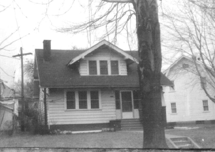 Archival front exterior photograph of 1360 Rollins Road in Toledo, circa 1955.
