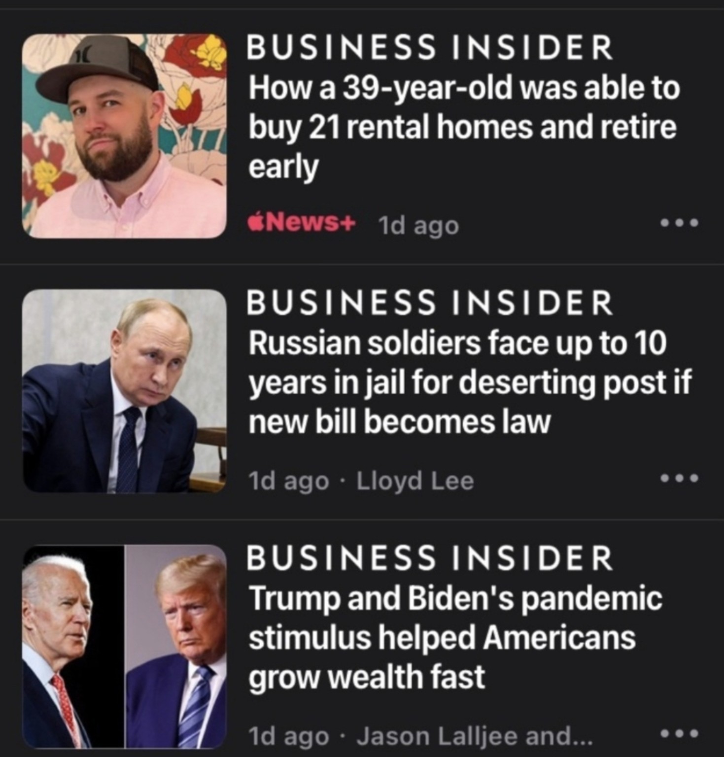 Tom Brickman's Business Insider feature displayed in Apple News